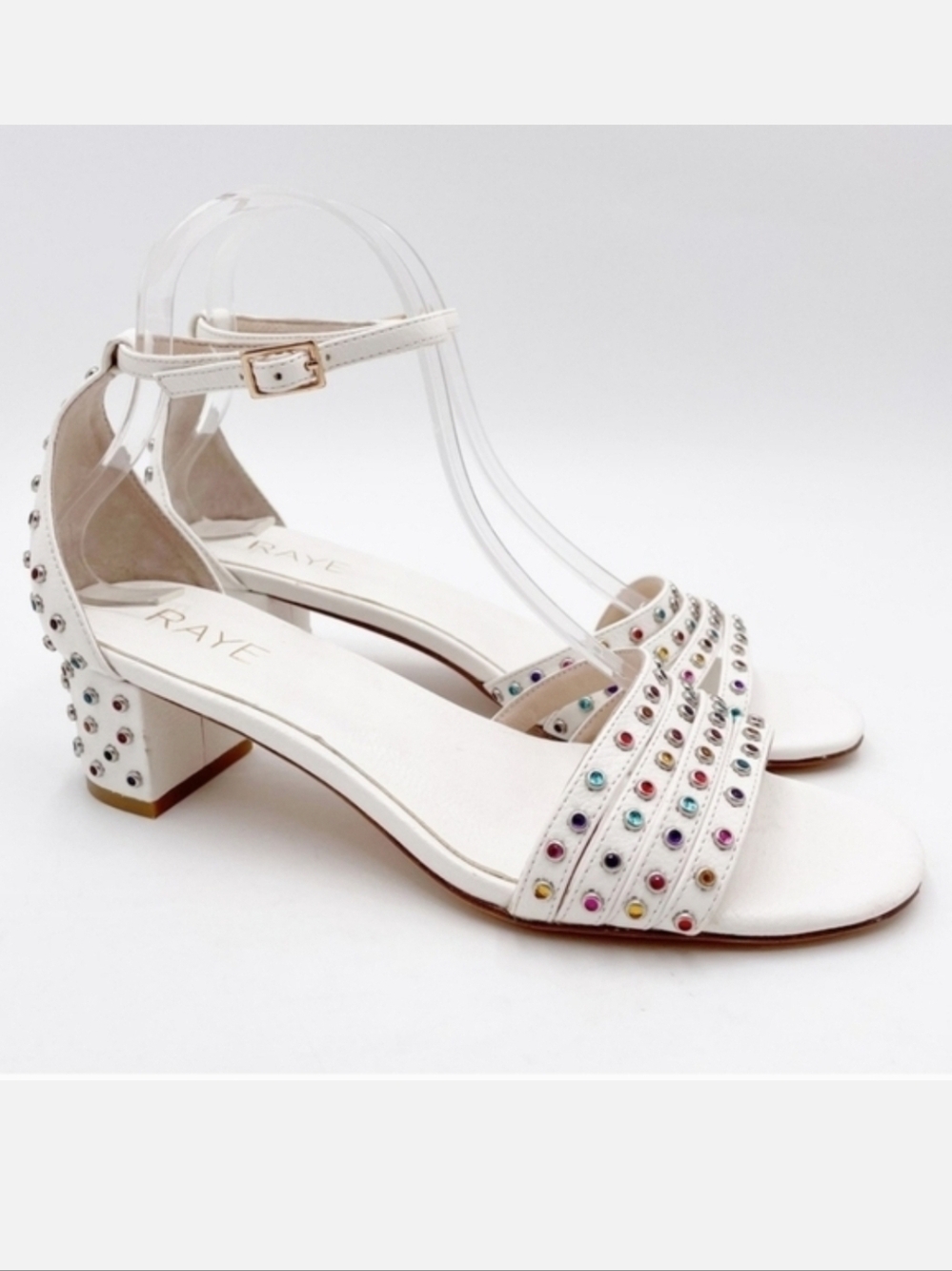Raye Rainbow Rhinestone Sandals Size 8 - Picture 3 of 9